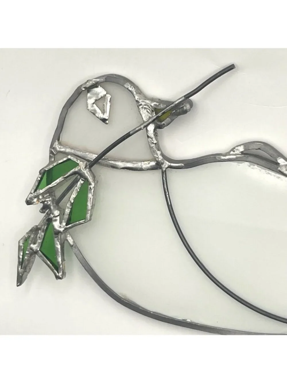 Handmade Stained Glass Dove Suncatcher Olive Branch Window Hanging 7